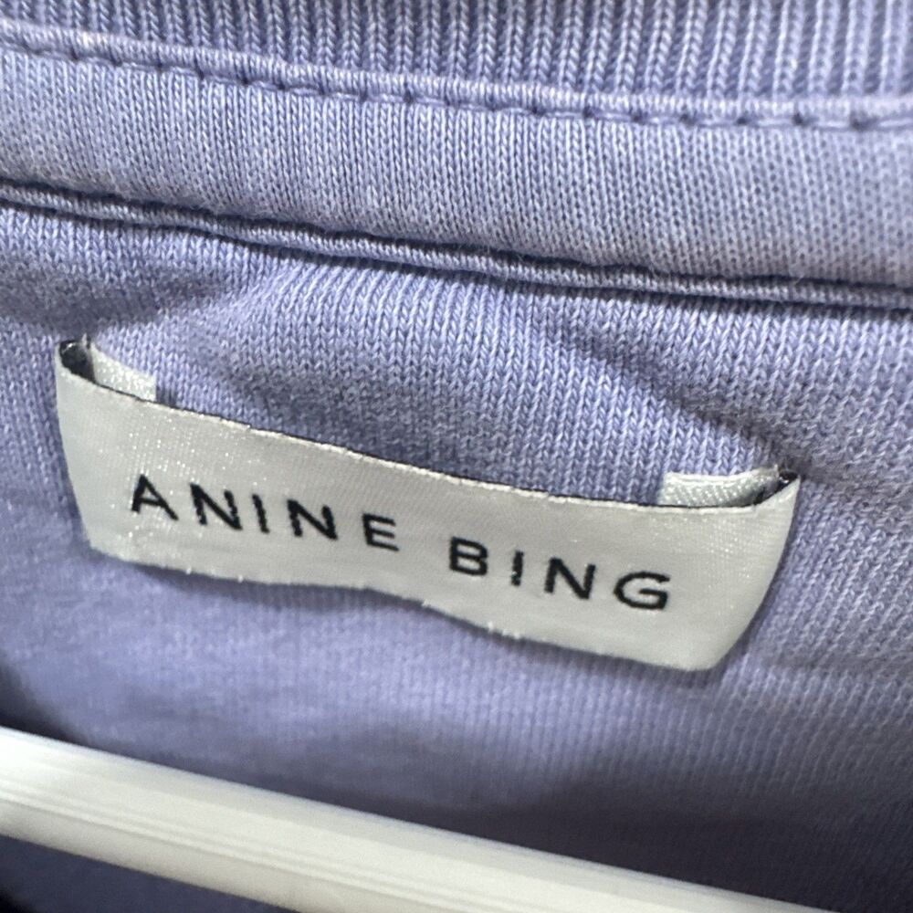 Anine Bing Tyler Sweatshirt Washed Lavender Size XL - Picture 8 of 11